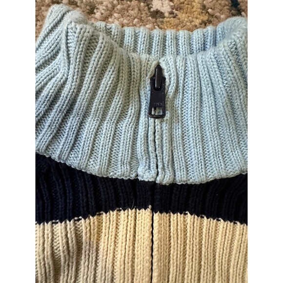 VTG Tommy Hilfiger Sweater full zip Women's M-L Rainbow striped Colorblock - Picture 5 of 9